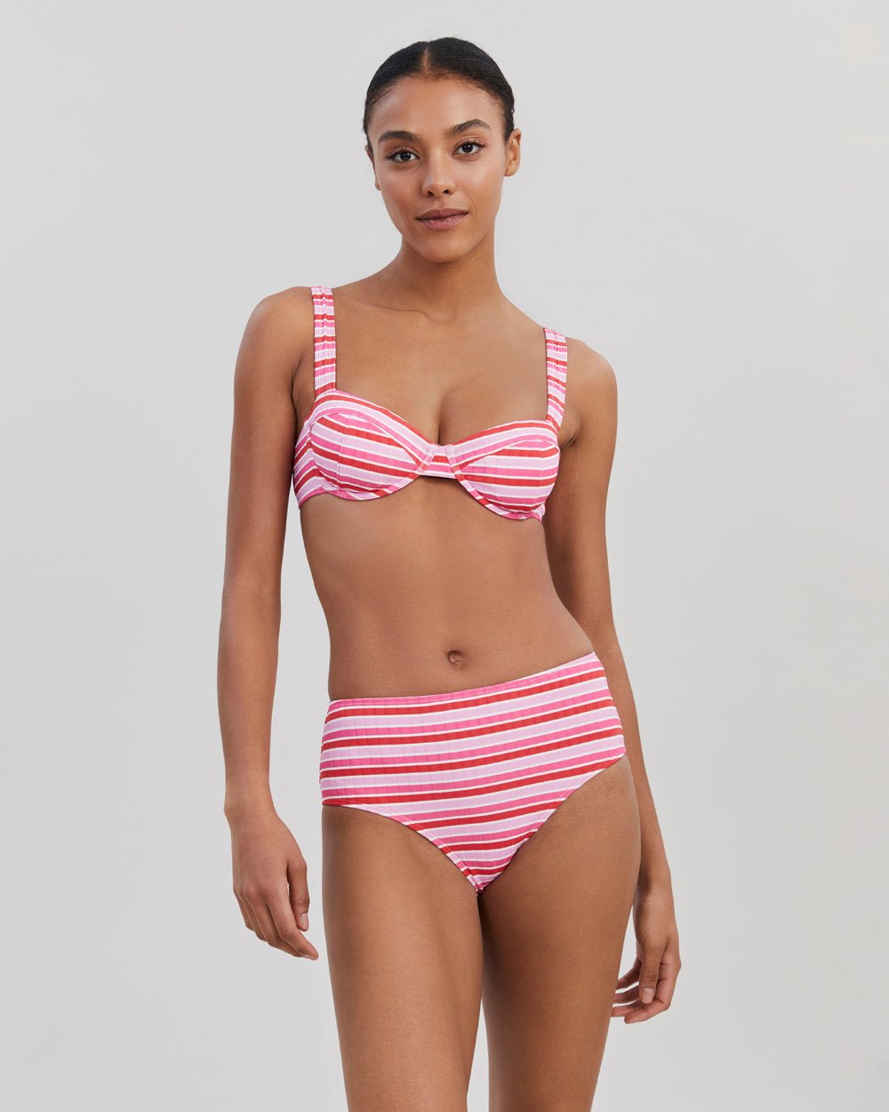 The Lilo Ribbed Bikini Bottom - Solid & Striped