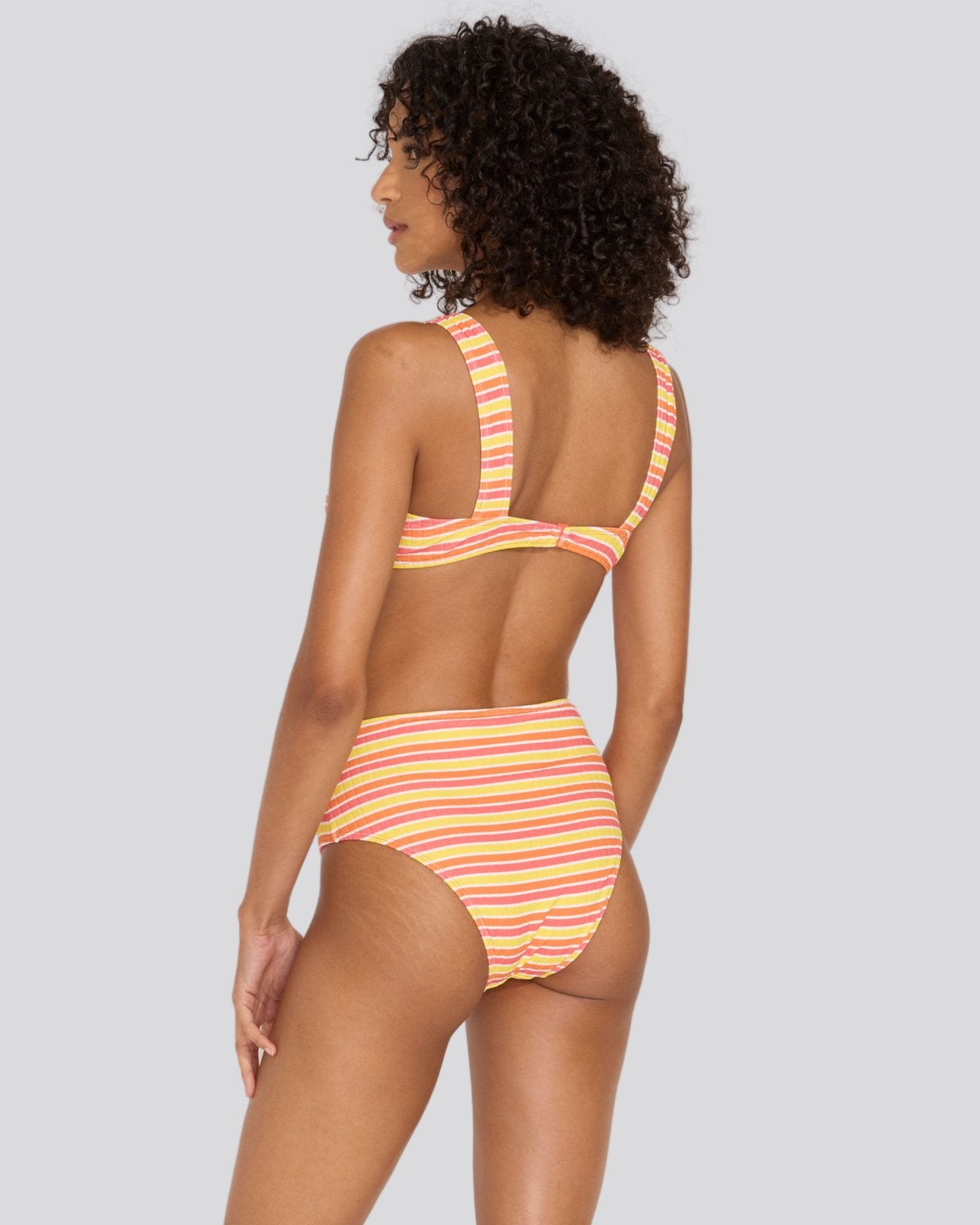 The Lilo Ribbed Bikini Top - Solid & Striped