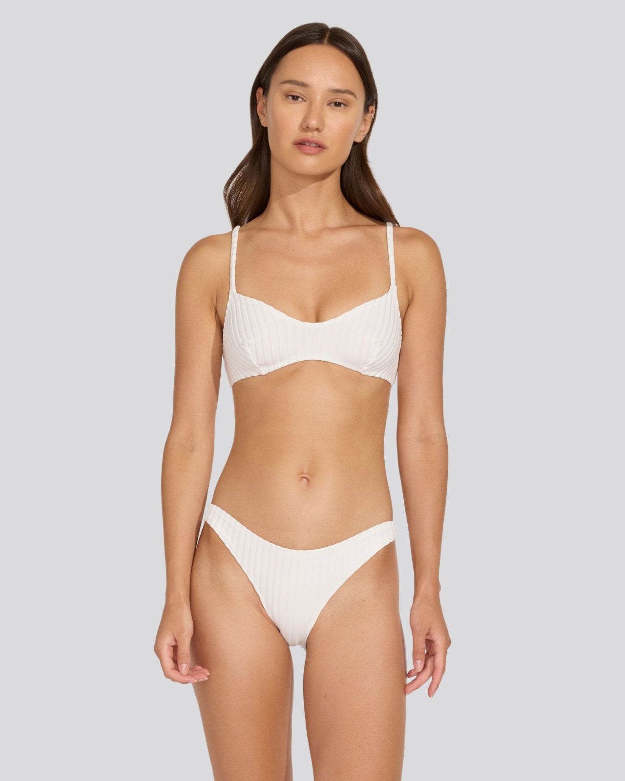 The Rachel Ribbed Bikini Bottom - Solid & Striped