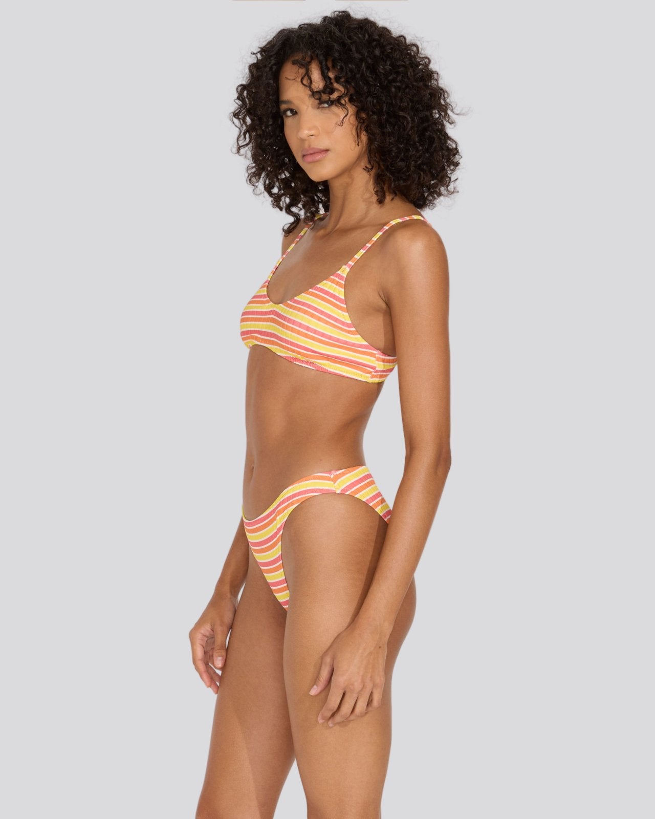 The Rachel Ribbed Bikini Bottom - Solid & Striped
