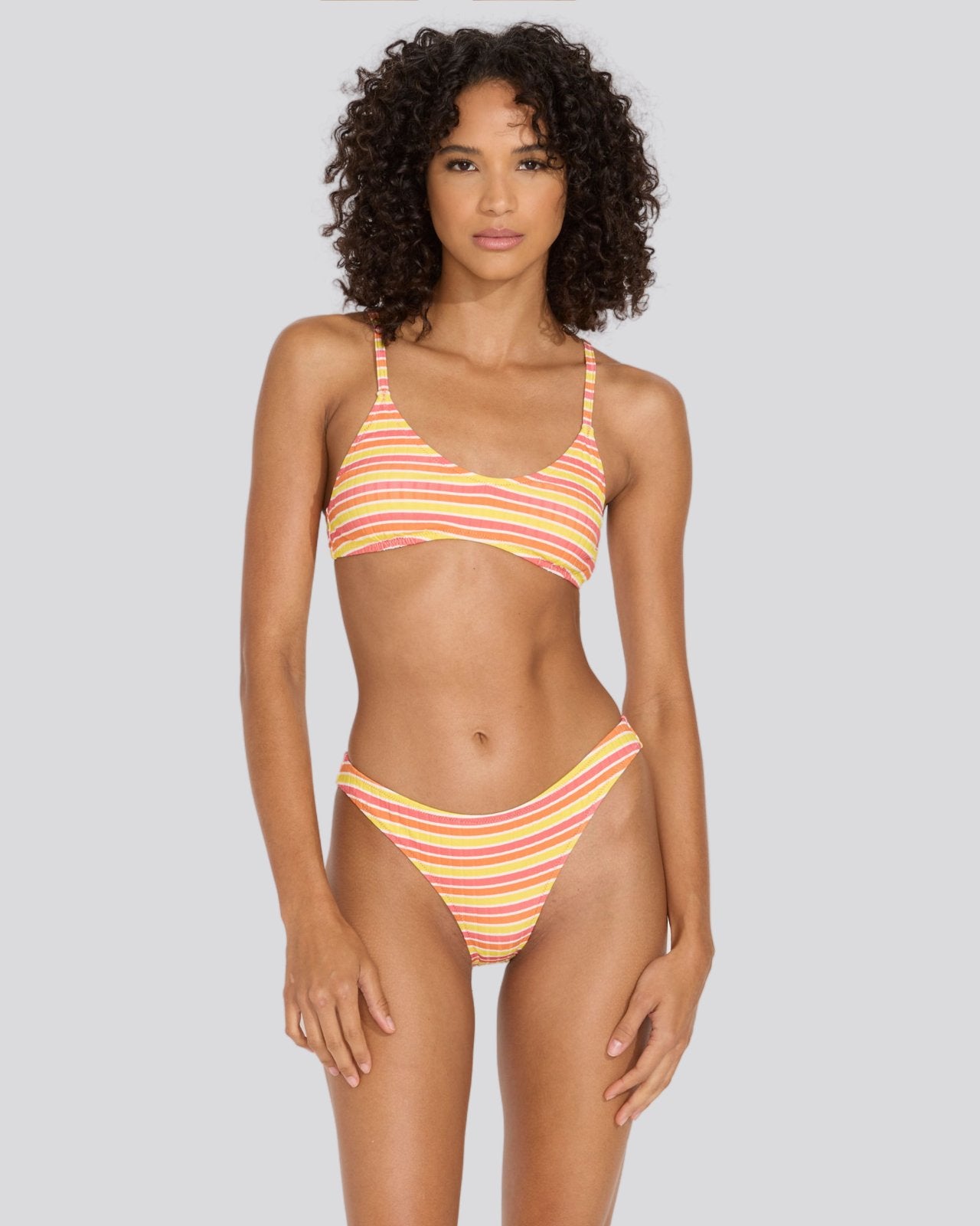 The Rachel Ribbed Bikini Top - Solid & Striped