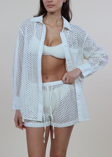 Bronte Button Down Shirt Baby Eyelet Brule - Solid & Striped