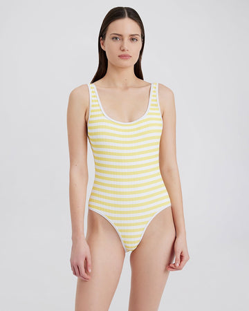 The Anne-Marie Ribbed One Piece - Solid & Striped