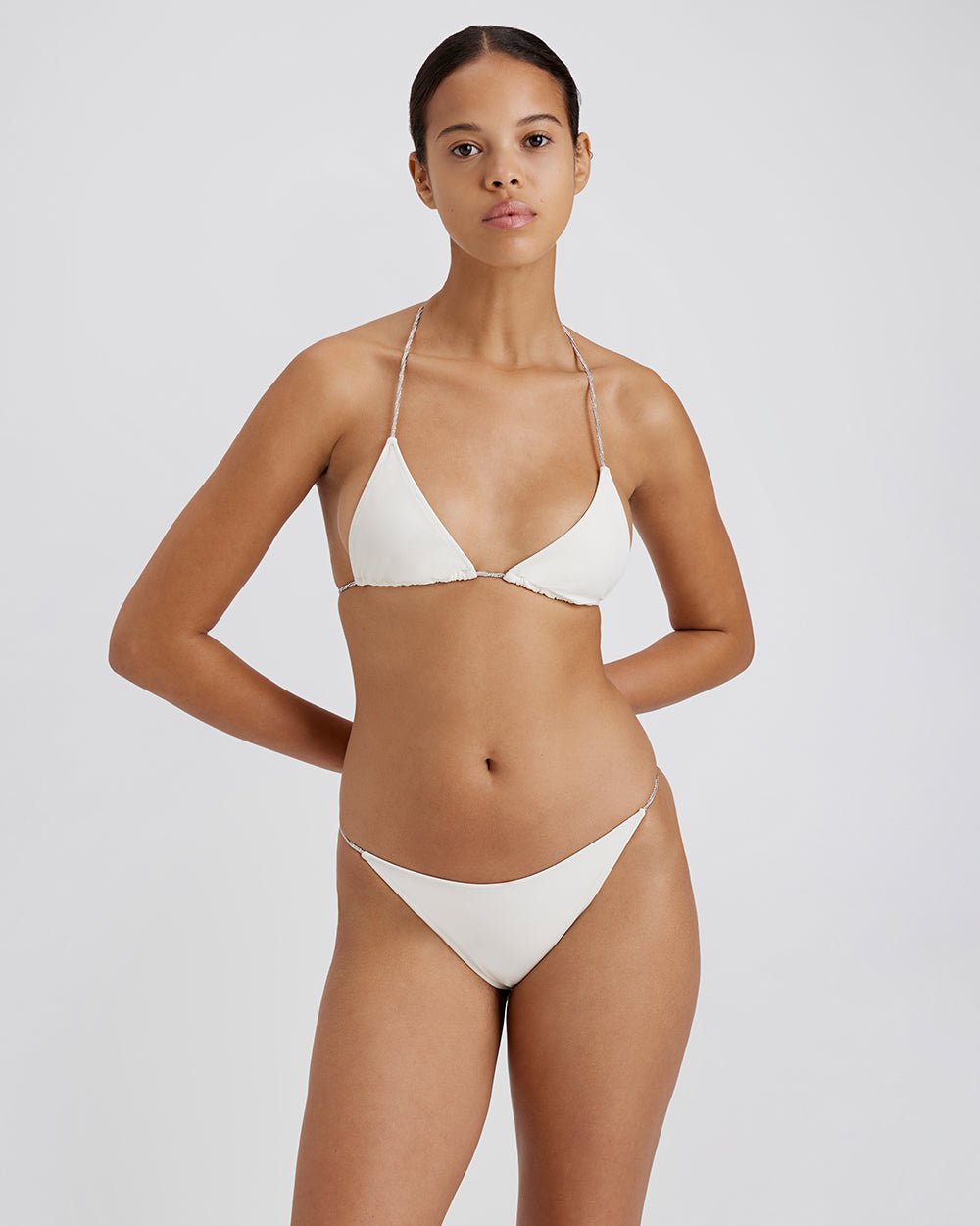 The Morgan Rhinestone Bikini Bottom - Solid & Striped