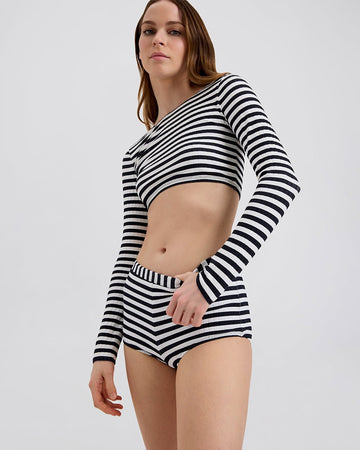 The Ribbed Baby Bike Short - Solid & Striped