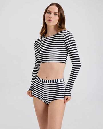 The Ribbed Baby Bike Short - Solid & Striped