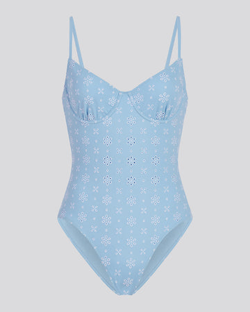 Taylor Eyelet One Piece Powder Blue
