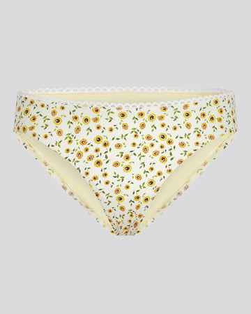 Daphne Bikini Bottom Sunflower Print