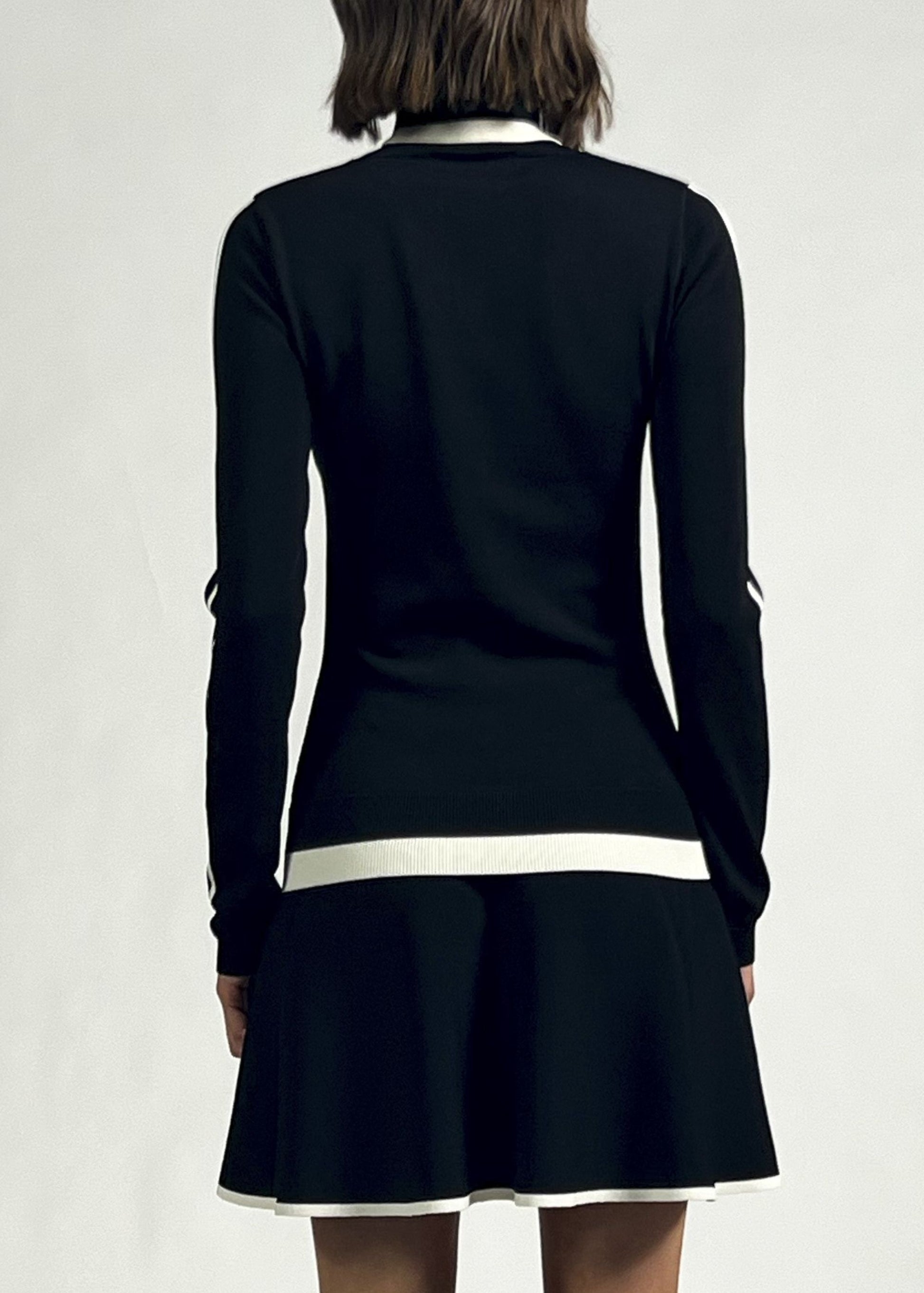 Greta Top Noir - Solid & Striped