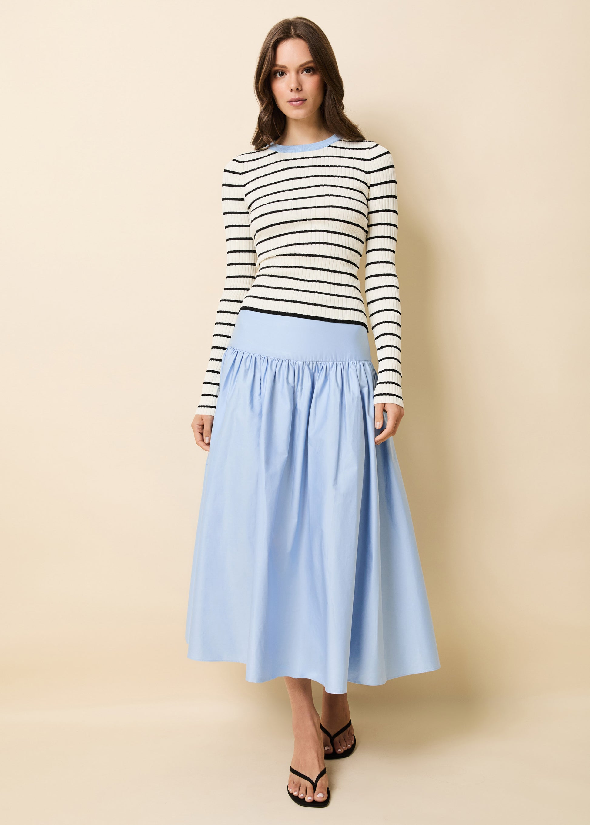 Magnolia Skirt Open Water - Solid & Striped