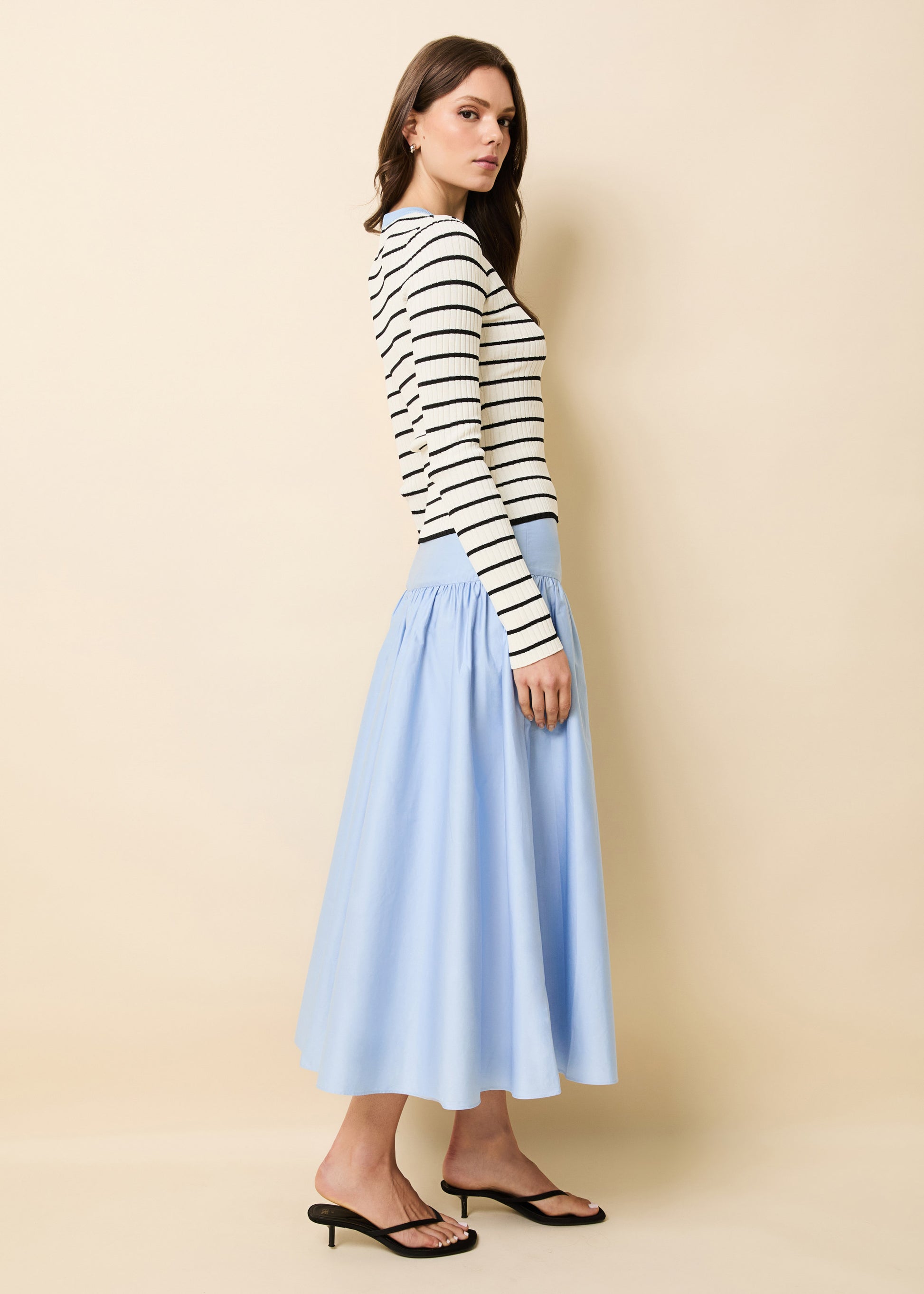 Magnolia Skirt Open Water - Solid & Striped