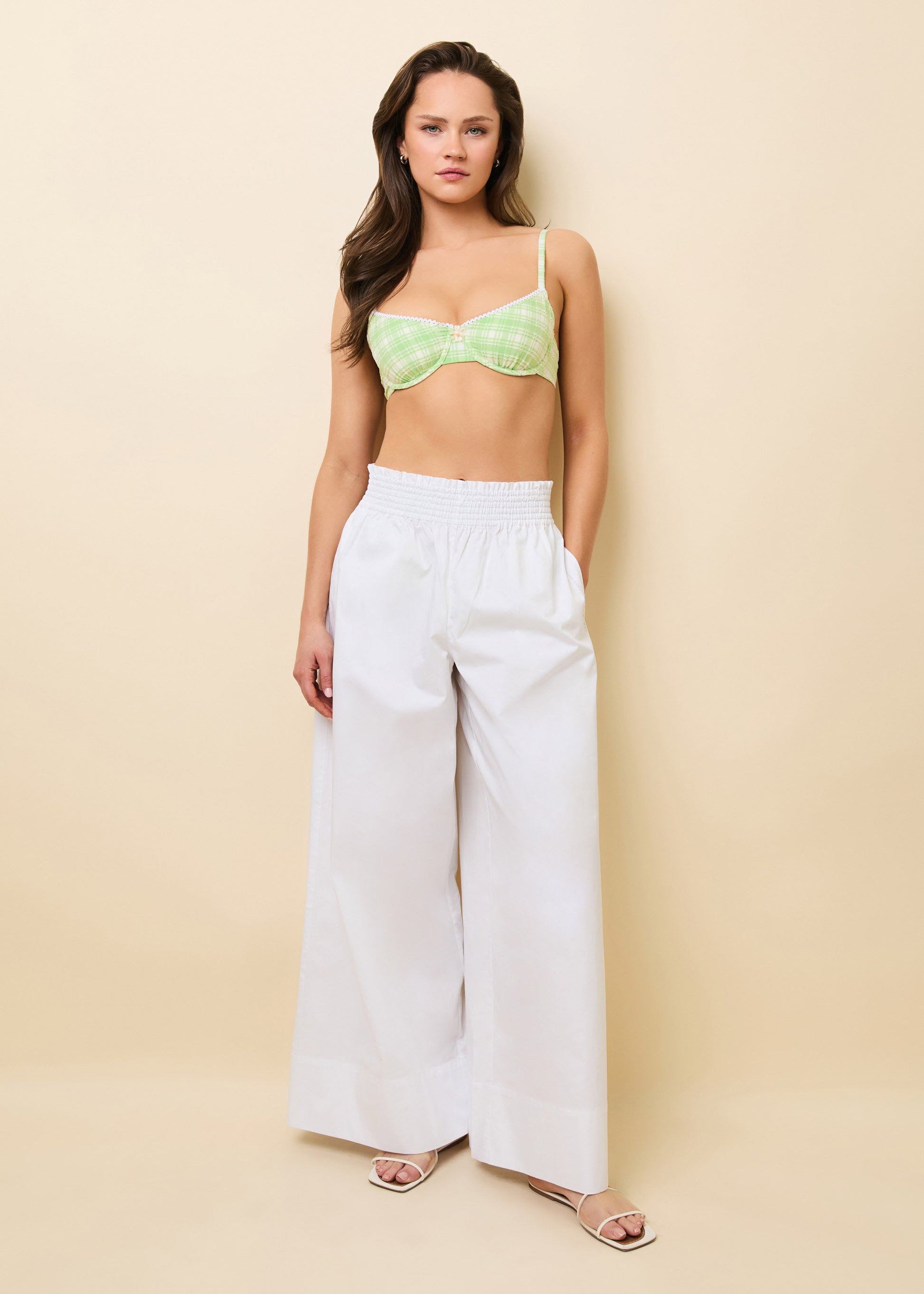 Twyla Pant Optic White - Solid & Striped