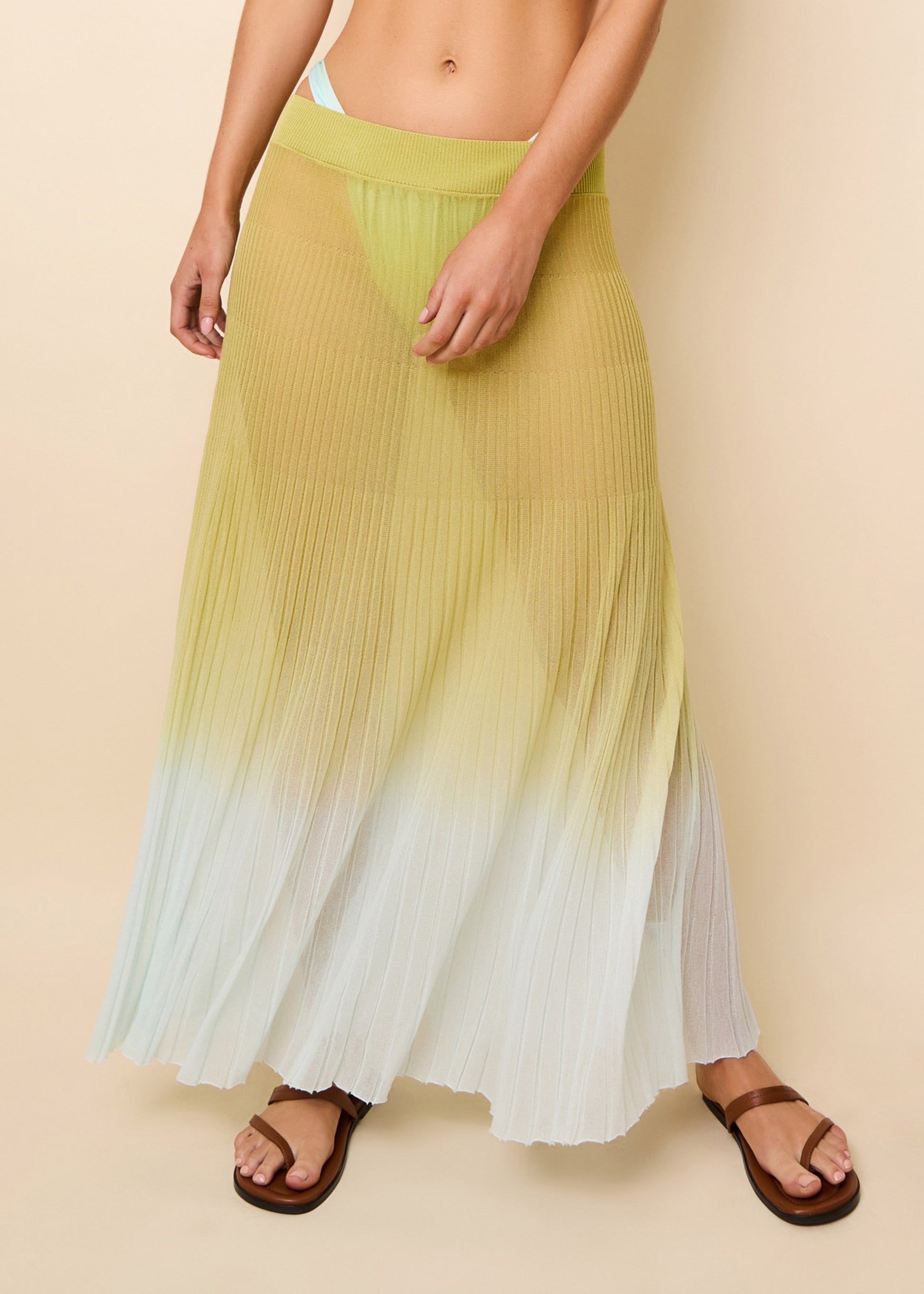 Theresa Skirt Sky Chartreuse Ombre - Solid & Striped