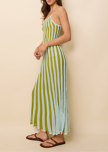 Kaylee Dress Sky Chartreuse