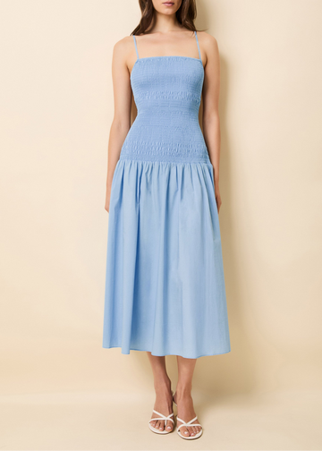 Vida Dress Poplin Open Water
