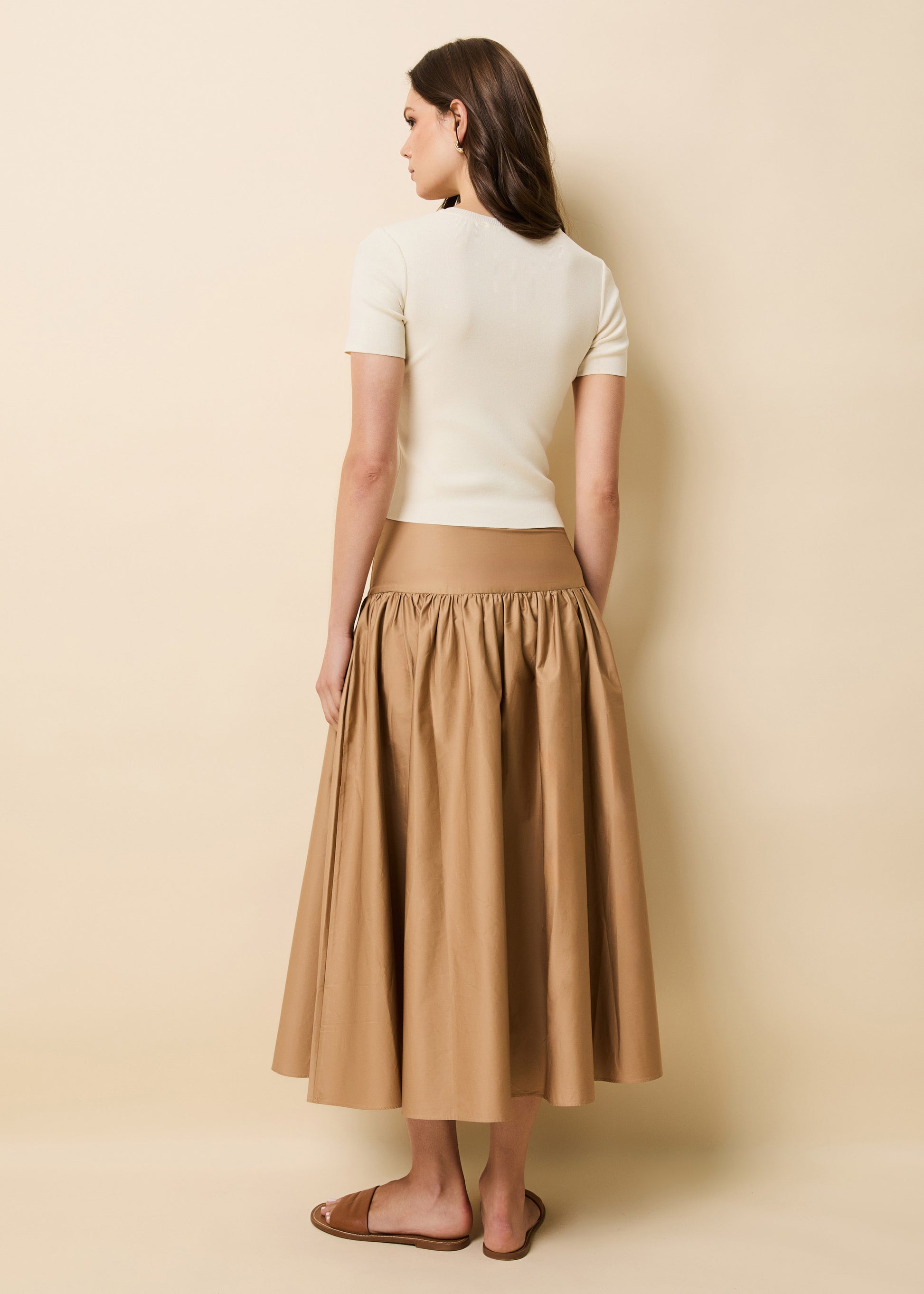 Magnolia Skirt Camel - Solid & Striped