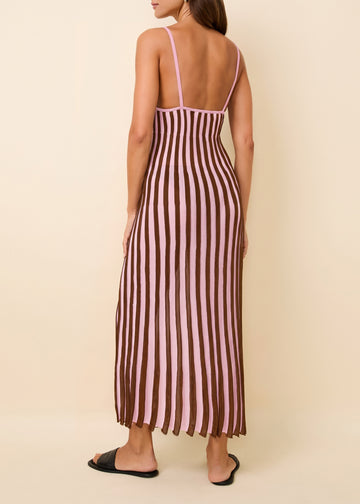 Kaylee Dress Chestnut / Carnation Ombre