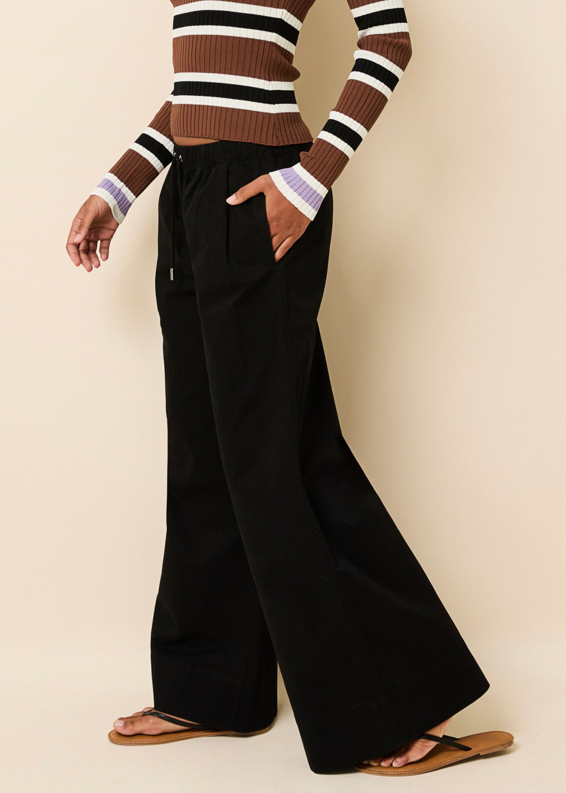Flynn Pant Noir - Solid & Striped