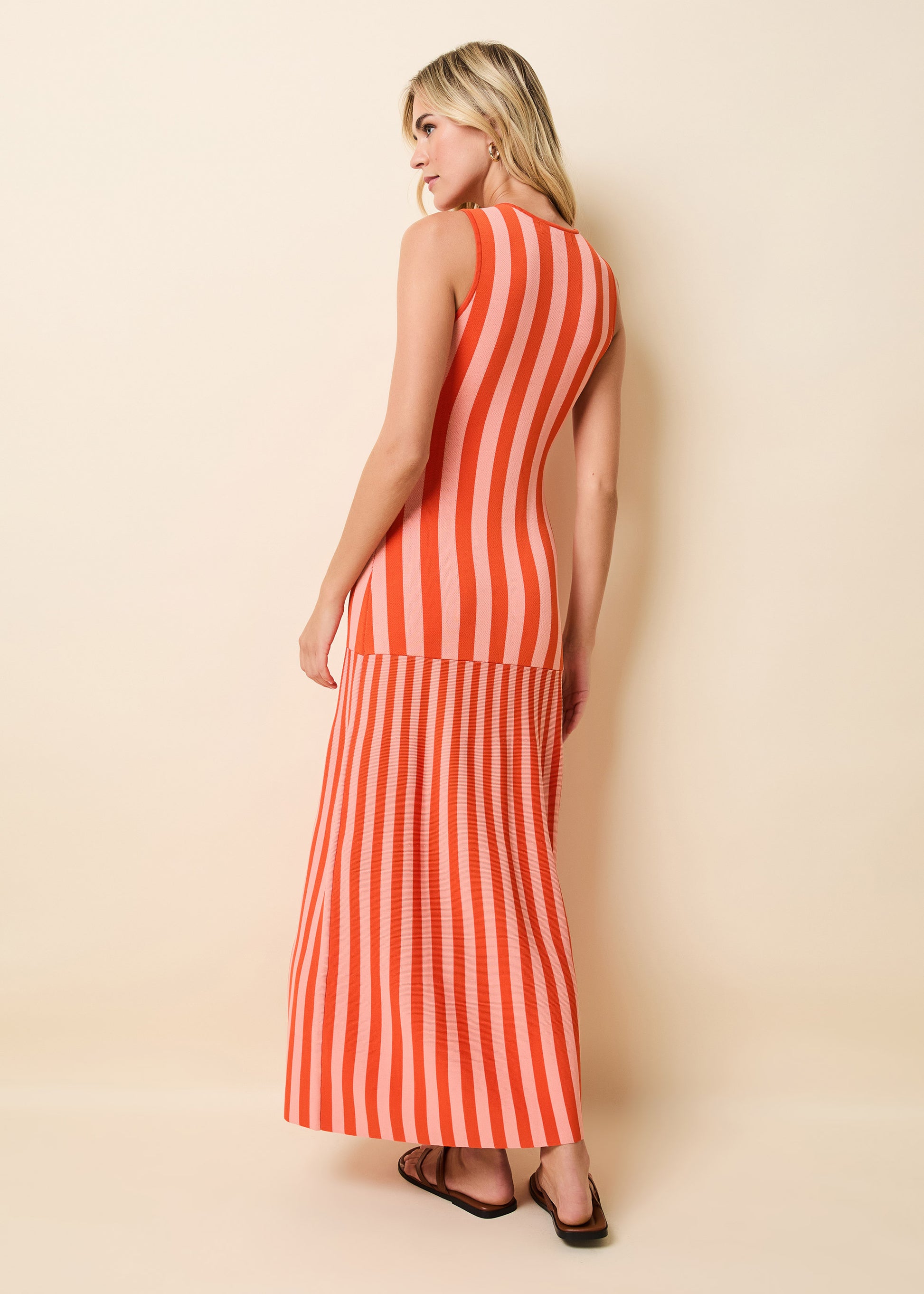 Petra Dress Peachykeen / Rust - Solid & Striped