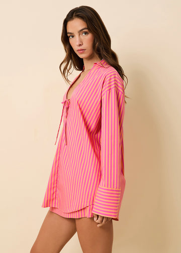 Livia Tunic Orange Soda / Paradise Pink Stripe