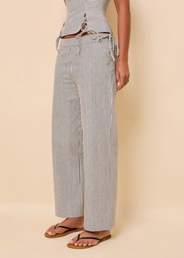 Kendall Pant Twill Brule / Noir Stripe