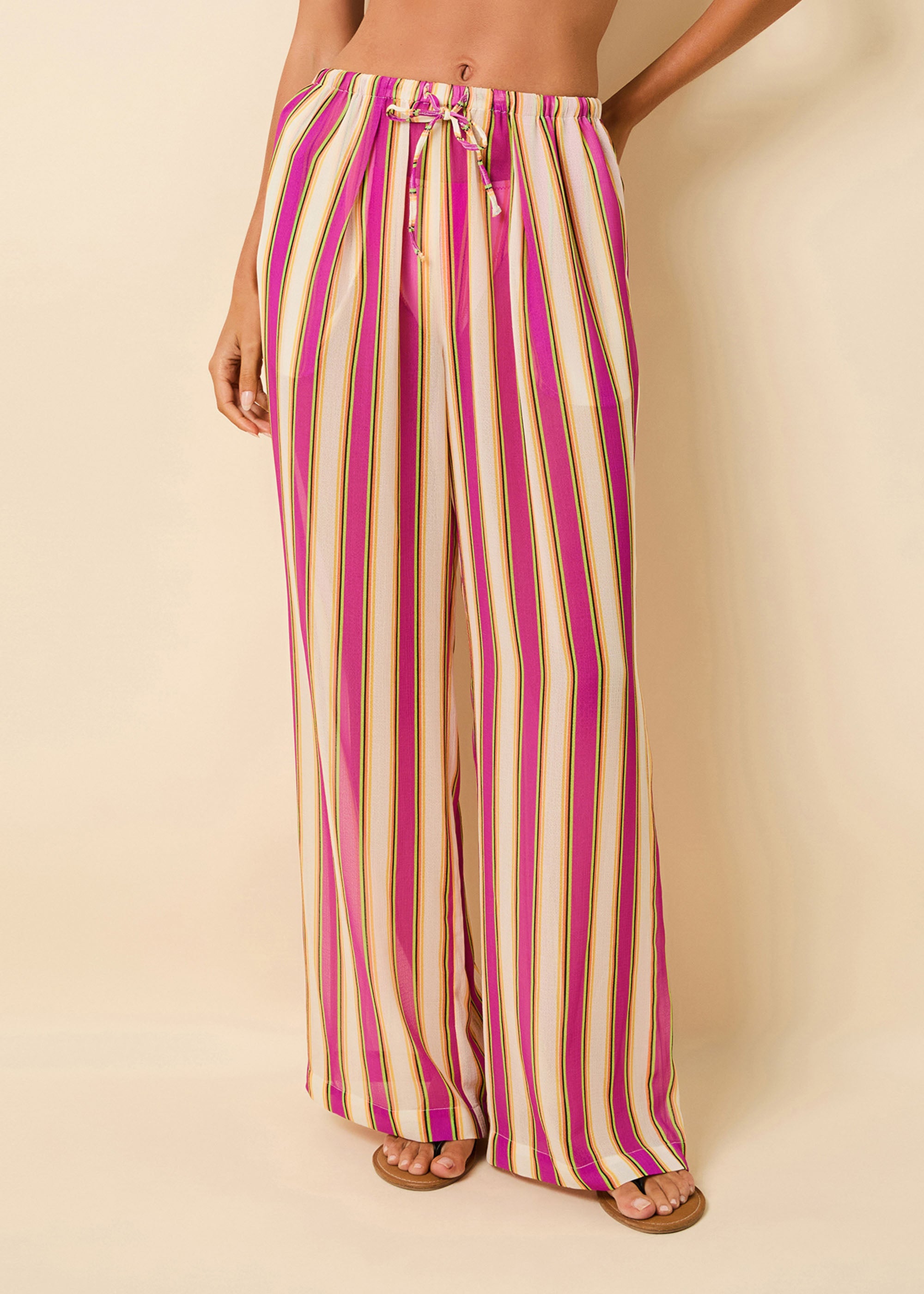 Ashling Pant Crinkle Sheer South Beach Stripe