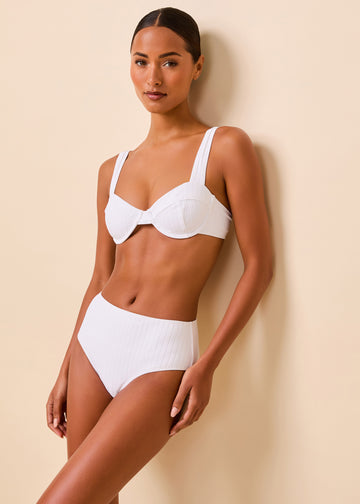 Lilo Ribbed Bikini Bottom Optic White