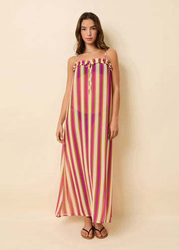 Ayden Dress Crinkle Sheer South Beach Stripe