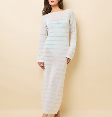 Polly Dress Micro Stripe Brule