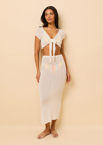 Rianne Skirt Paper Knit Optic White