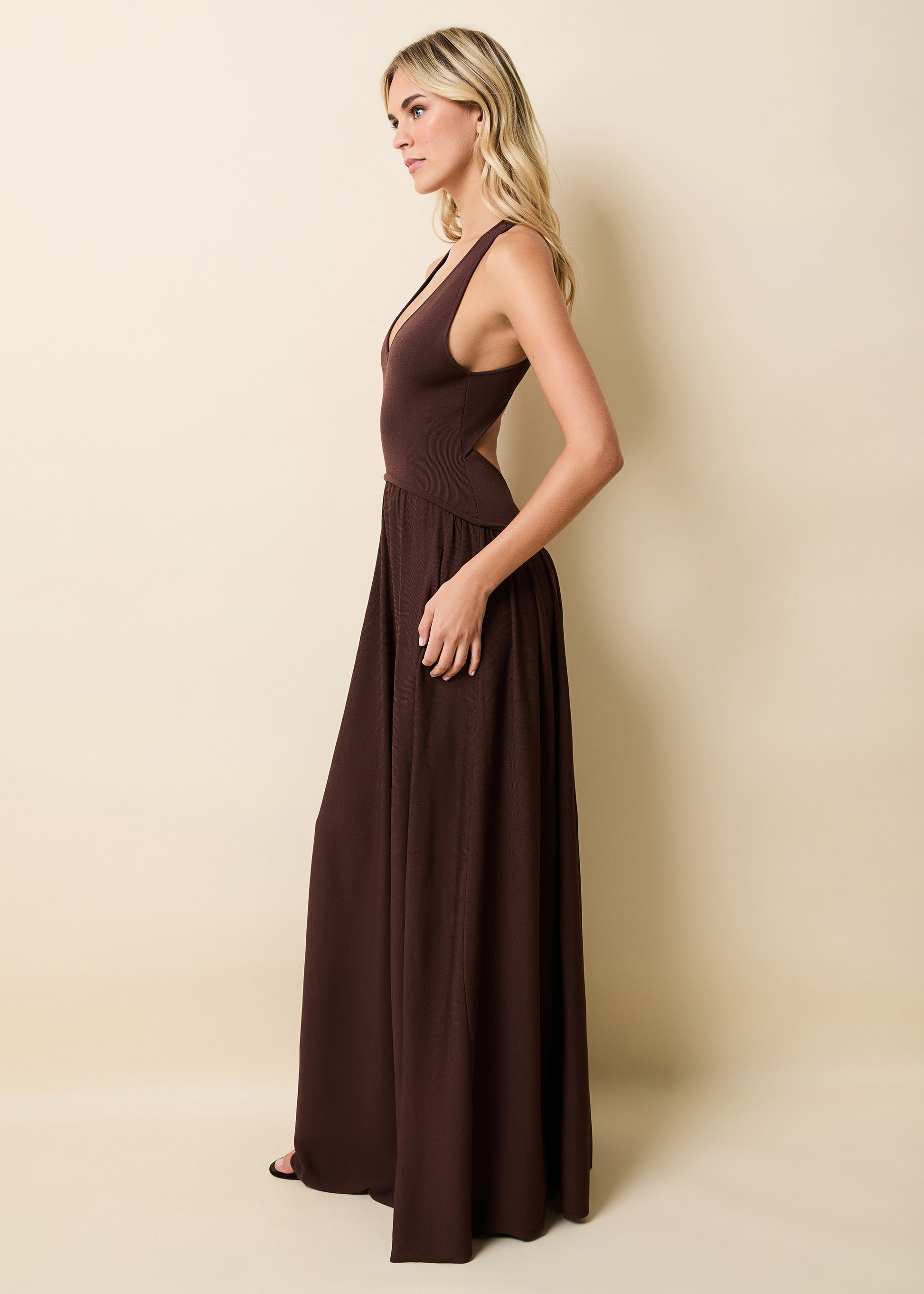 Maggie Dress Raisin Brown - Solid & Striped
