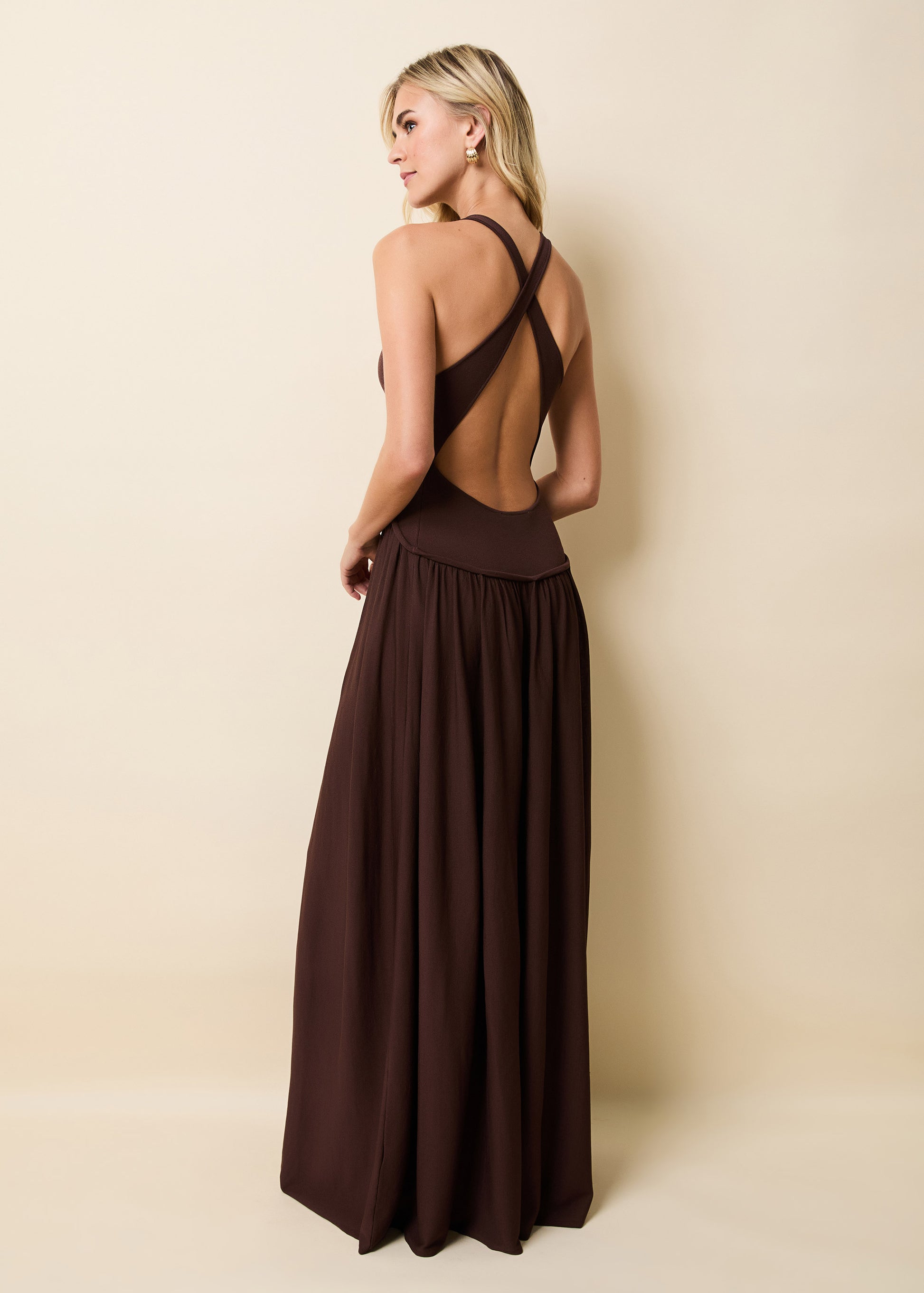 Maggie Dress Raisin Brown - Solid & Striped