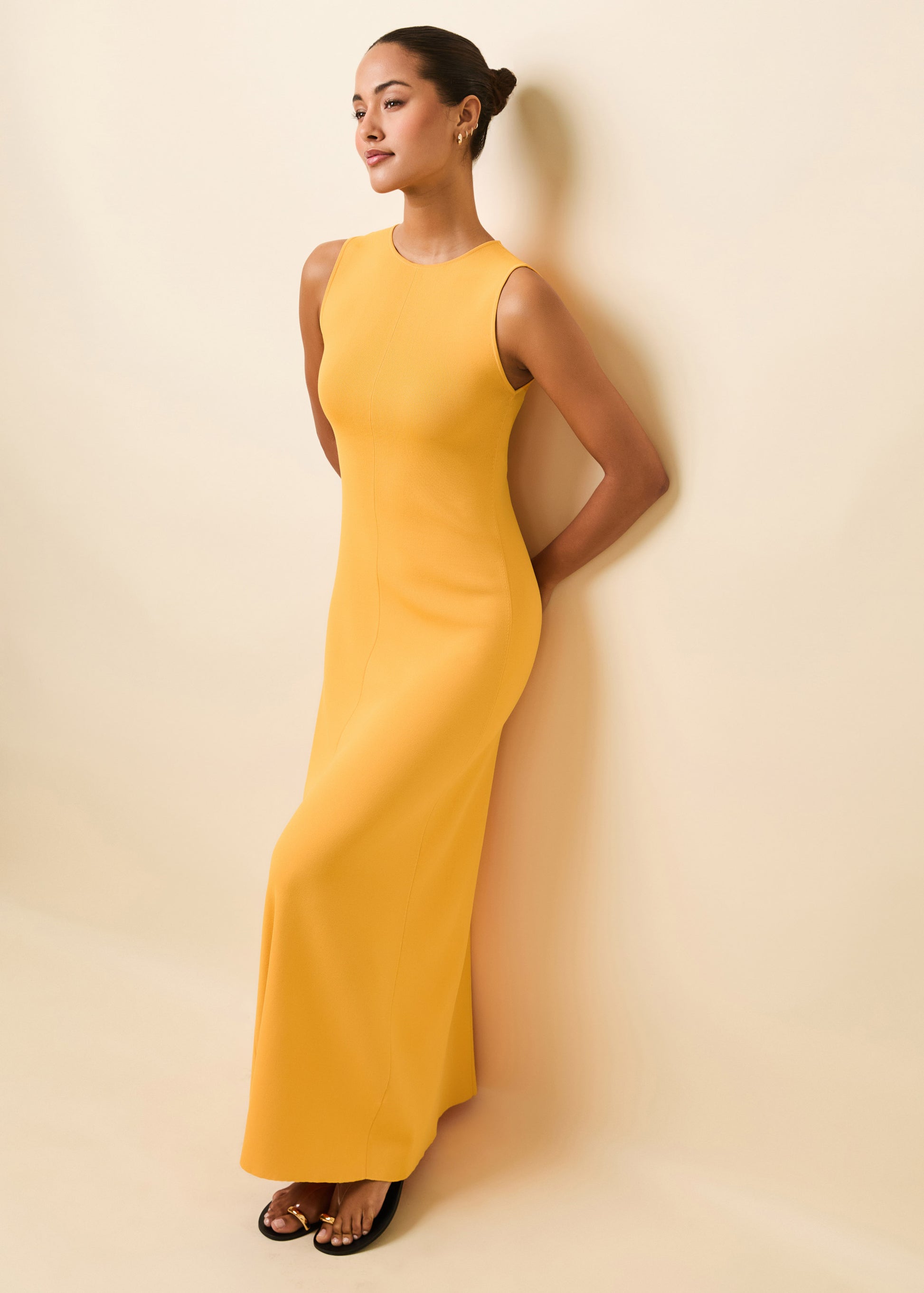 mango yellow dress halterneck satin midi in Formal events Pernia's Pop Up Shop -