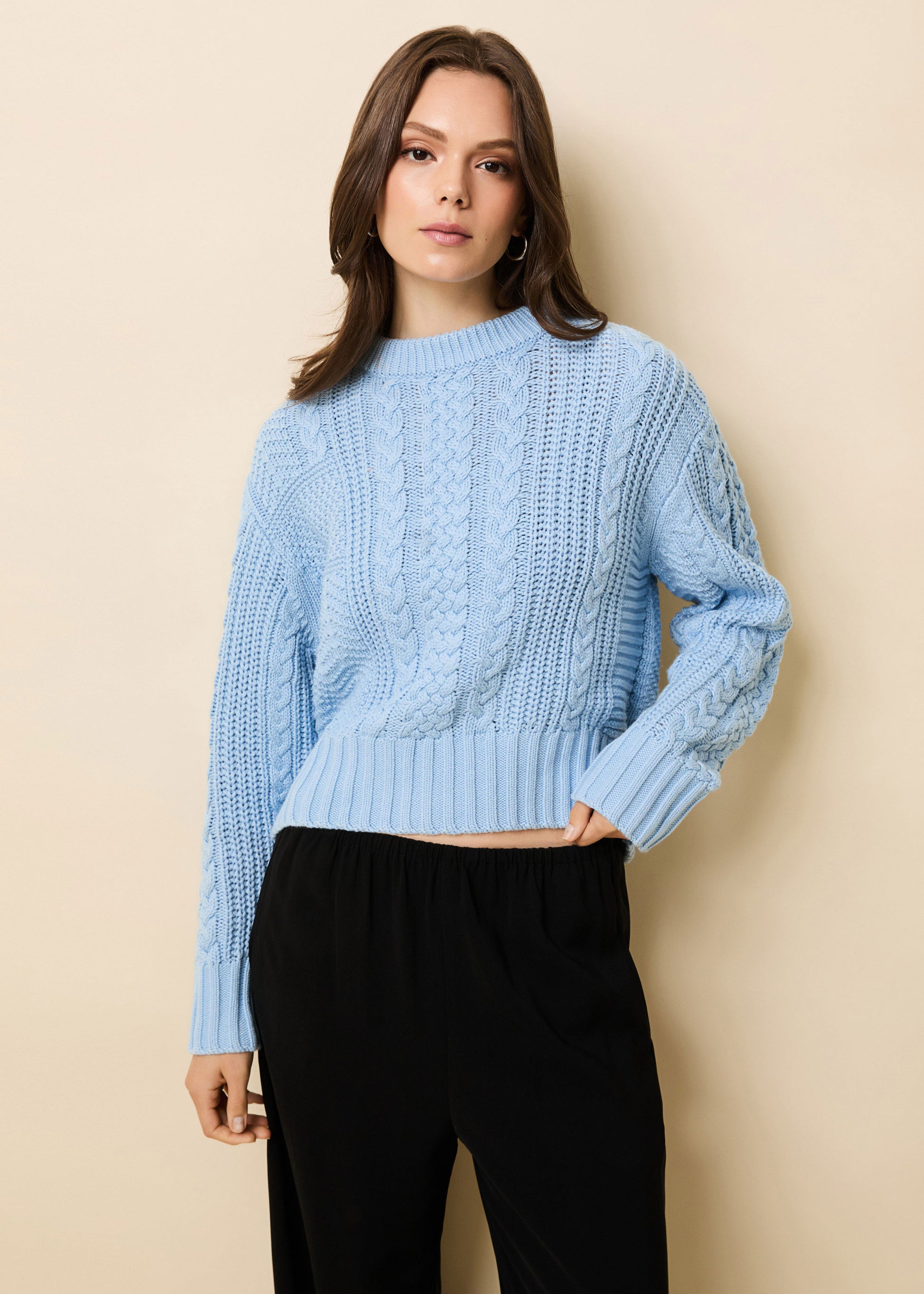 Cora Sweater Open Water - Solid & Striped