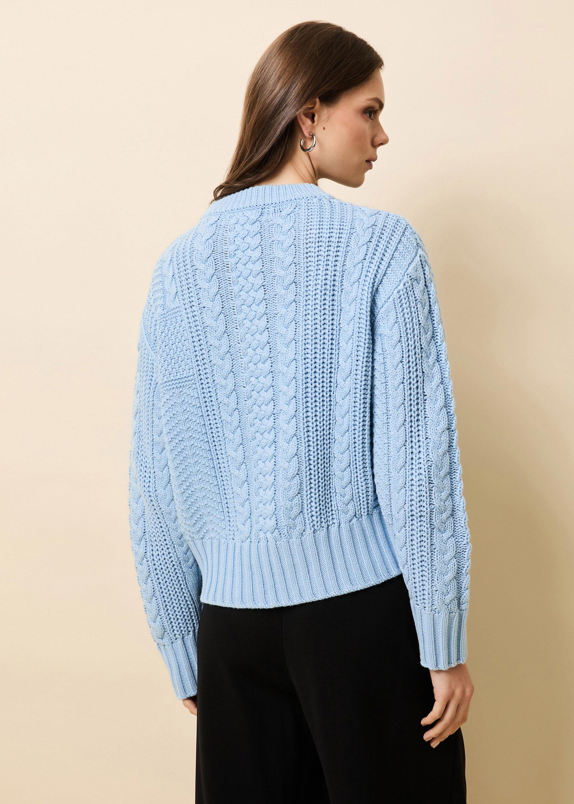 Cora Sweater Open Water - Solid & Striped
