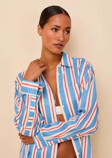 Avril Button Down Americana Stripe