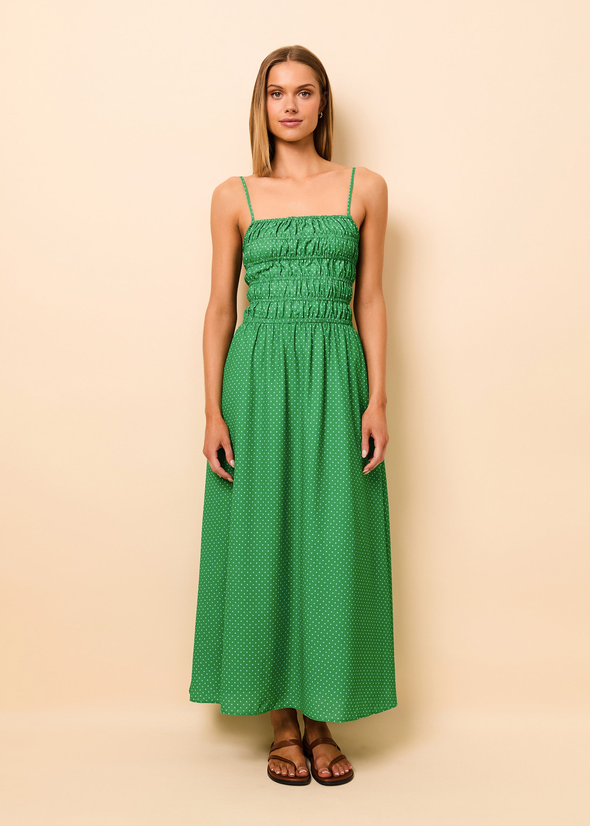 Solid & Striped Women's The Delta Swiss Dot Open Back Maxi Sundress - Green
