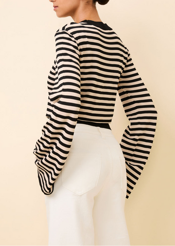 Babetta Sweater Noir Khaki Stripe