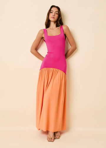 Camila Dress Orange Soda / Paradise Pink