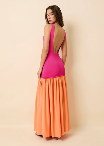 Camila Dress Orange Soda / Paradise Pink