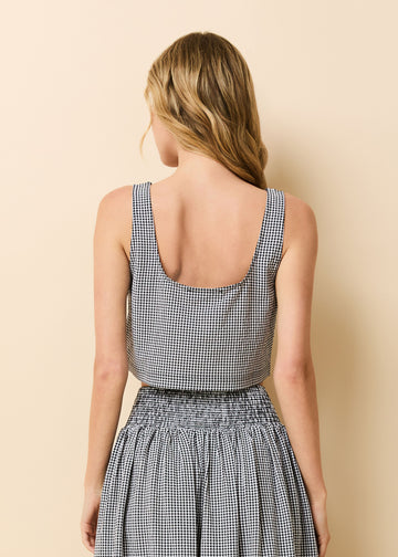 Anise Top Noir Gingham