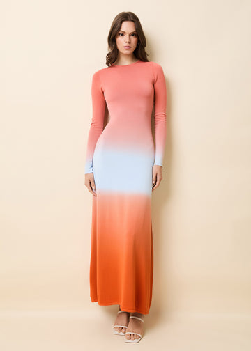 Dora Dress Ombre Peachy Keen