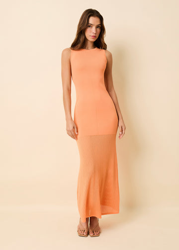 Lucerne Pointelle Dress Orange Soda