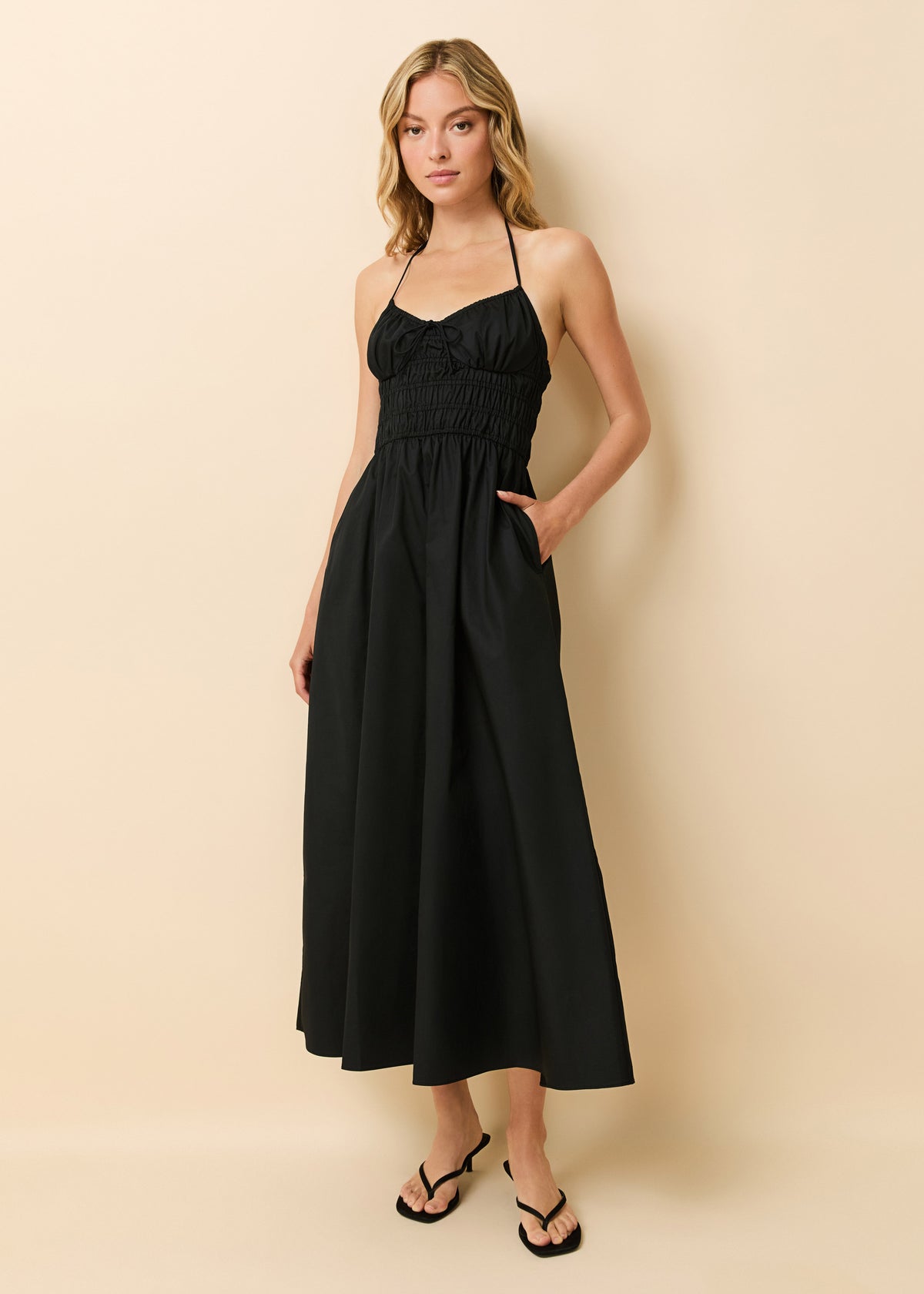 Lolita Halter Dress Poplin Noir