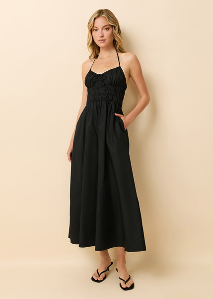 Lolita Halter Dress Poplin Noir