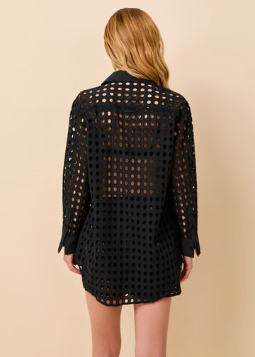 Oxford Tunic Classic Eyelet Noir