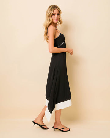 Lennox Dress Luxe Drape Noir / Brule