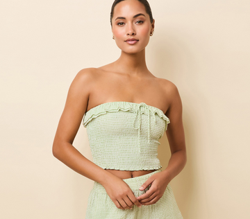 Nikki Top Matcha Gingham