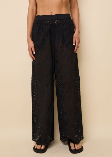 Delaney Pant Baby Eyelet Noir