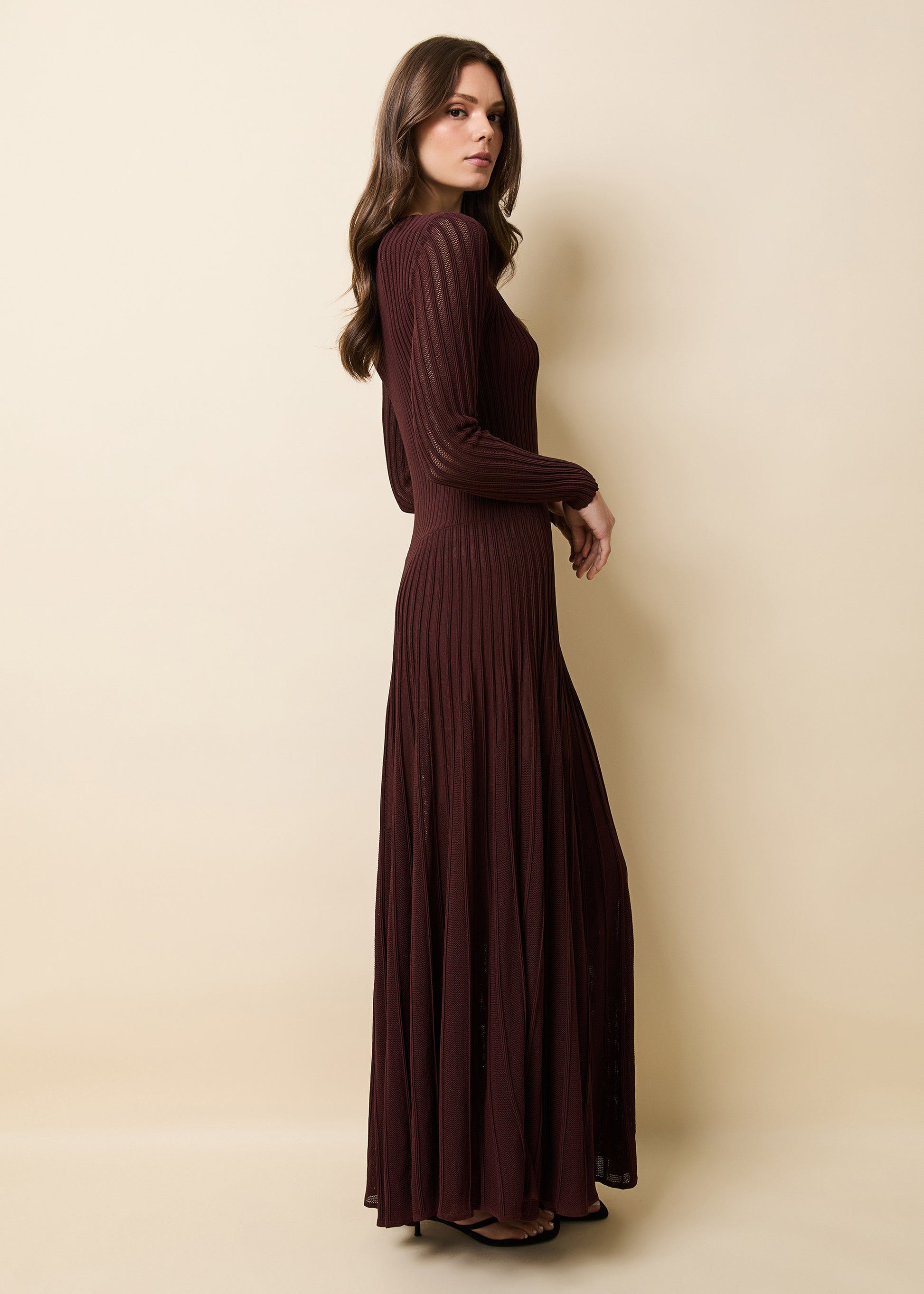 Sloane Dress Mesh Pointelle Raisin Brown | Solid & Striped Sloane Dress Mesh Pointelle Raisin Brown | Solid & Striped
